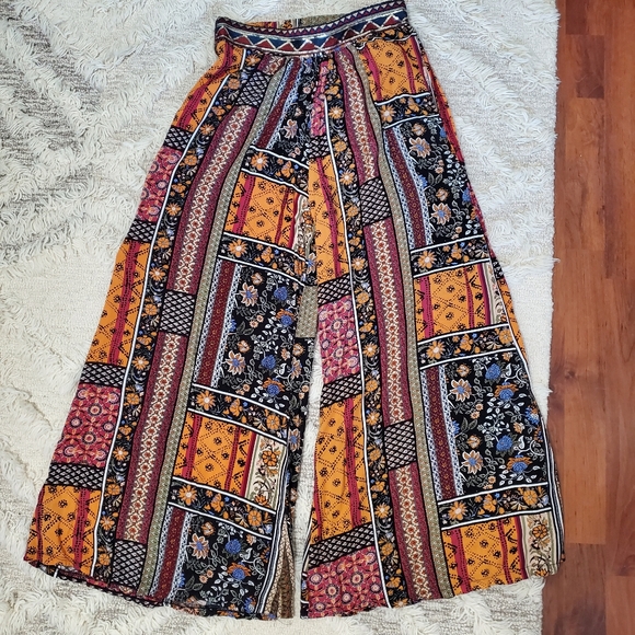 JAASE Boho Wide Leg Palazzo Patchwork Pants - Picture 2 of 8